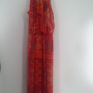 Enfocus Studio Long Orange Print Dress Size 10